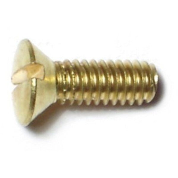 Midwest Fastener #8-32 x 1/2 in Slotted Oval Machine Screw, Plain Brass, 36 PK 61591